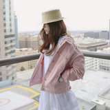 韩国代购进口直发11am正品2016春季新款女装单排扣纯色长袖外套