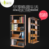 钢木书架简易隔断置物架现代简约书柜陈列架展示架储物架宜家书橱