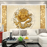 大型壁画定制客厅电视背景墙壁纸无纺布3d墙纸装饰画布中式中国龙
