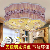 LED水晶灯圆形卧室吸顶灯饰简约温馨浪漫房间公主房欧式花朵灯具