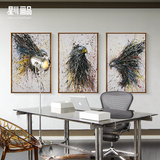 星川艺术家 mayinghua 抽象画动物现代简约客厅装饰画三联画长空