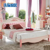 儿童床女孩韩式田园公主床高箱1.2米1.5单双人床实木现代套房家具