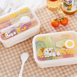 百比乐饭盒分格日式便当盒微波密封多格学生餐盒可爱寿司盒  餐具