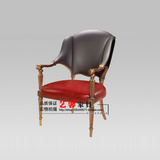 现货欧式新古典餐椅高档奢华书椅 外贸出口单人沙发椅 设计师椅子
