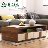 林氏木业现代简约双层茶几小户型客厅带抽屉储物茶桌子家具CP1L