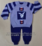 纯手工编织儿童毛衣 1-2岁宝宝套头衫 男宝宝 卡通图案毛衣