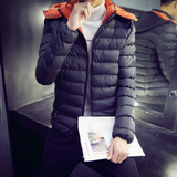 2015秋冬装新款男士棉服韩版潮青少年学生棉衣男修身外套连帽短款