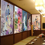 日本美女仕女图无框饰画浮世绘人物装饰日本料理酒店餐厅装饰挂画