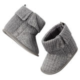 现货美国代购正品卡特Carter's秋冬女宝宝灰色编织婴儿靴子学步鞋