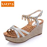 Safiya索菲娅夏季新款夏款高跟羊皮索菲亚女凉鞋SF52115010