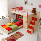 爱乐思多功能带护栏儿童床女孩1.2米上下床双层床组合家具套房