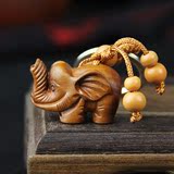 黑檀木桃木雕刻大象立体钥匙扣木质汽车钥匙挂件可爱小象钥匙链