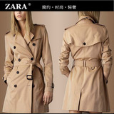 zara2016秋冬季女装新款韩版大码女士修身显瘦风衣外套女式中长款