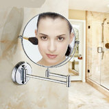 卫浴挂件304不锈钢浴室美容镜伸缩壁挂折叠镜三倍放大化妆镜新款