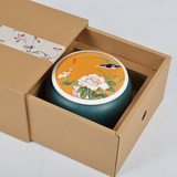 茶叶罐陶瓷中号码单包装礼盒空纸抽屉普洱绿红茶通用密封批发定做