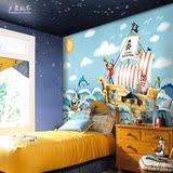 现代环保儿童卡通海洋客厅沙发卧室背景墙无缝无纺布壁纸壁画墙纸