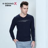 K-boxing/劲霸男装长袖T恤 2016新款春季印花莫代尔体恤 FTXL1386