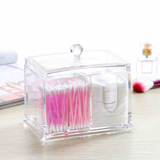 宜家化妆棉收纳盒亚克力棉签盒透明多功能卸妆棉化妆品收纳盒包邮