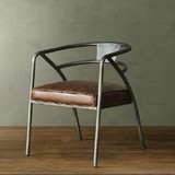 美式复古工业风做旧铁艺创意椅子休闲椅 仿古餐椅咖啡椅办公椅子