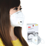 3M 9001V带呼吸阀防尘口罩 KN90透气型防雾霾PM2.5防病菌花粉过敏