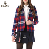 商场同款ELAND衣恋15年新品格纹连帽加厚衬衫EEYC54V02S专柜正品