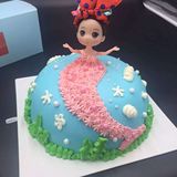 杭州苏州长沙创意芭比娃娃美人鱼公主迷糊同城生日蛋糕定制配送