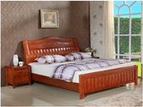 全实木床1.8 1.5米双人床高箱储物床原木色海棠色橡木床韩式床