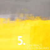 【黄与灰】私家专辑5款 排屋客厅餐厅卧室欧美抽象无框装饰画挂画