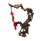 [转卖]黑枝木双笔架红木雕刻毛笔挂实木中式吊玉架实用摆件文房四