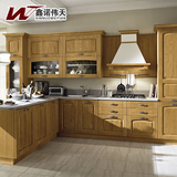鑫诺伟天 红橡木厨柜定做欧式整体厨房装修 实木整体橱柜定制重庆