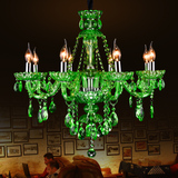 欧式漫咖啡厅酒吧餐厅大厅网咖蜡烛水晶吊灯创意彩色LED艺术灯饰