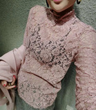 欧洲站2016春装新款性感蕾丝高领打底衫女欧货性感长袖蕾丝上衣潮