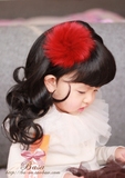 韩国宝宝假发中长卷发 婴儿童拍照发饰 公主百天周岁生日摄影道具