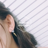 日本 mantique 珍珠系列 细铆钉 耳夹 耳环 一对装