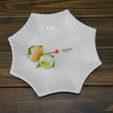 酒店餐具纯白不规则陶瓷创意异形盘水果盘八角海星盘凉菜盘小吃碟