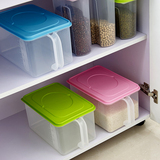 可叠加厨房密封罐 带手柄收纳盒 冰箱橱柜带盖食品储物箱米桶米箱