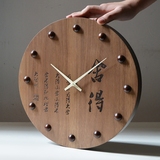 2016古典中国风挂表客厅装饰静音中式木质壁钟创意电池圆形挂钟