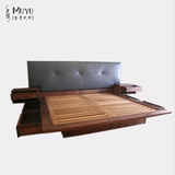 北欧抽屉储物床全实木软靠床橡木单双人床日式榻榻米床原木家具