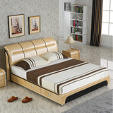 皮床真皮床小户型现代简约欧式双人床1.8米储物抽屉床婚床皮艺床
