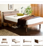 日式白橡木实木床北欧宜家实木床简约1.51.8米双人实木床定制