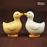美式田园情侣小鸭子摆件乡村陶瓷工艺品创意装饰品可爱小摆设礼品