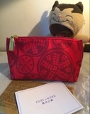 雅诗兰黛红色化妆包小巧便携化妆包手拿包钱包收纳包专柜赠品