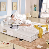 欧式皮床榻榻米真皮软床双人床简约现代时尚婚床小户型齐边皮床