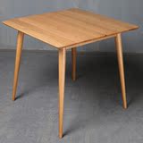 现代简约全纯实木餐桌茶桌圆方桌子白橡木小户型吃饭桌麻将咖啡桌