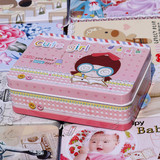 可爱小女孩诞生礼喜糖盒子铁盒巧克力包装礼盒可放喜蛋/喜糖/喜烟