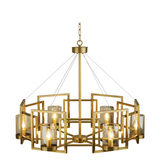 现代美式全铜客厅吊灯创意时尚大气简约卧室工程吊灯个性玻璃铜灯
