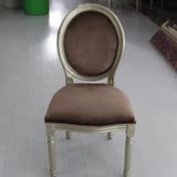 新古典餐椅子欧式休闲布艺餐椅实木简欧雕花带扶手椅子酒店洽谈椅