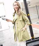 2016春季系带七分袖薄款韩版外装套女中长款系带风衣户外防晒衣
