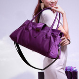 紫魅防水尼龙女包大容量单肩斜挎包帆布包包休闲女士手提旅行大包