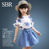童装2016夏季新款女童短袖裙子两件套韩版小中大童套装